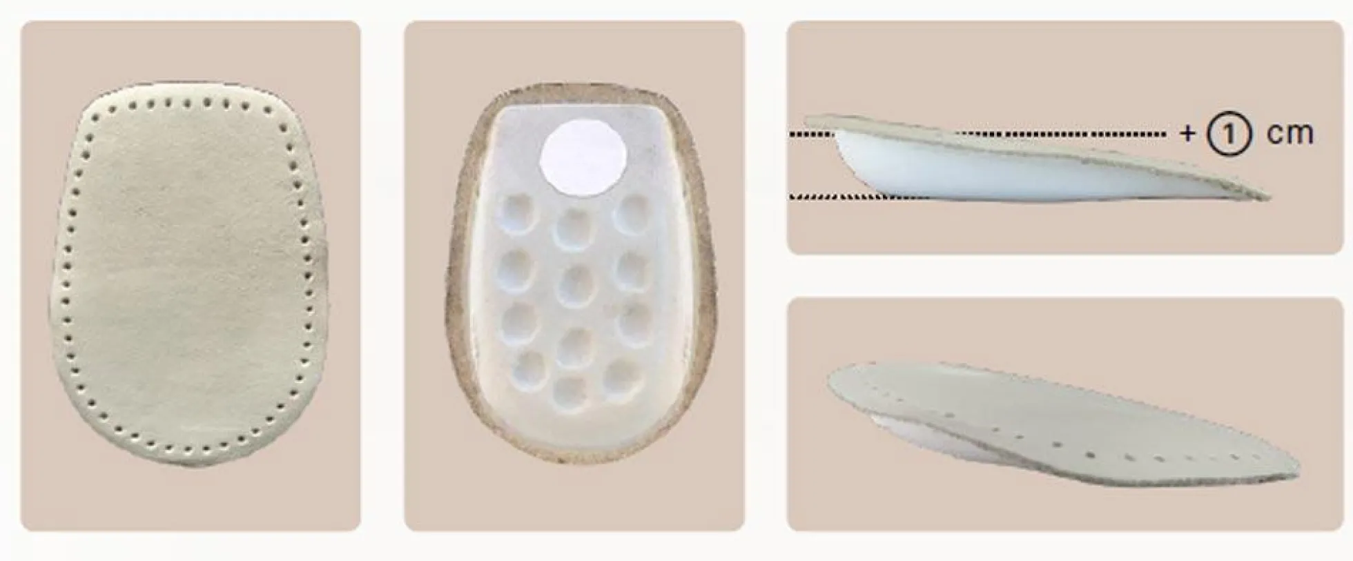 Alzatacco rialzo per tallone rivestito in pelle da 1cm