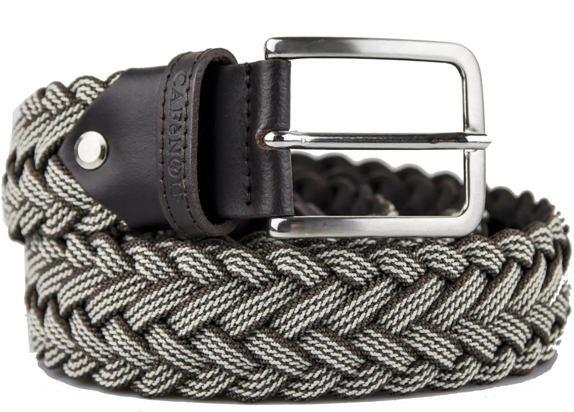 Cintura CaféNoir CB130 cinta uomo in tessuto intrecciato marrone