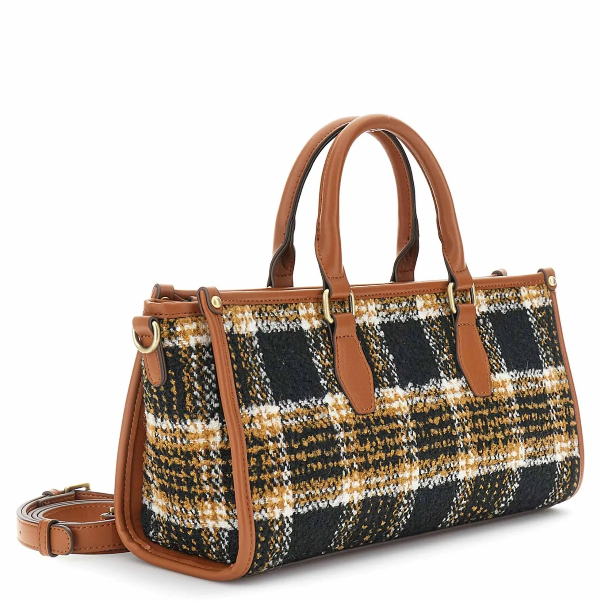 Minibag CafèNoir NQ0926 in tessuto tartan