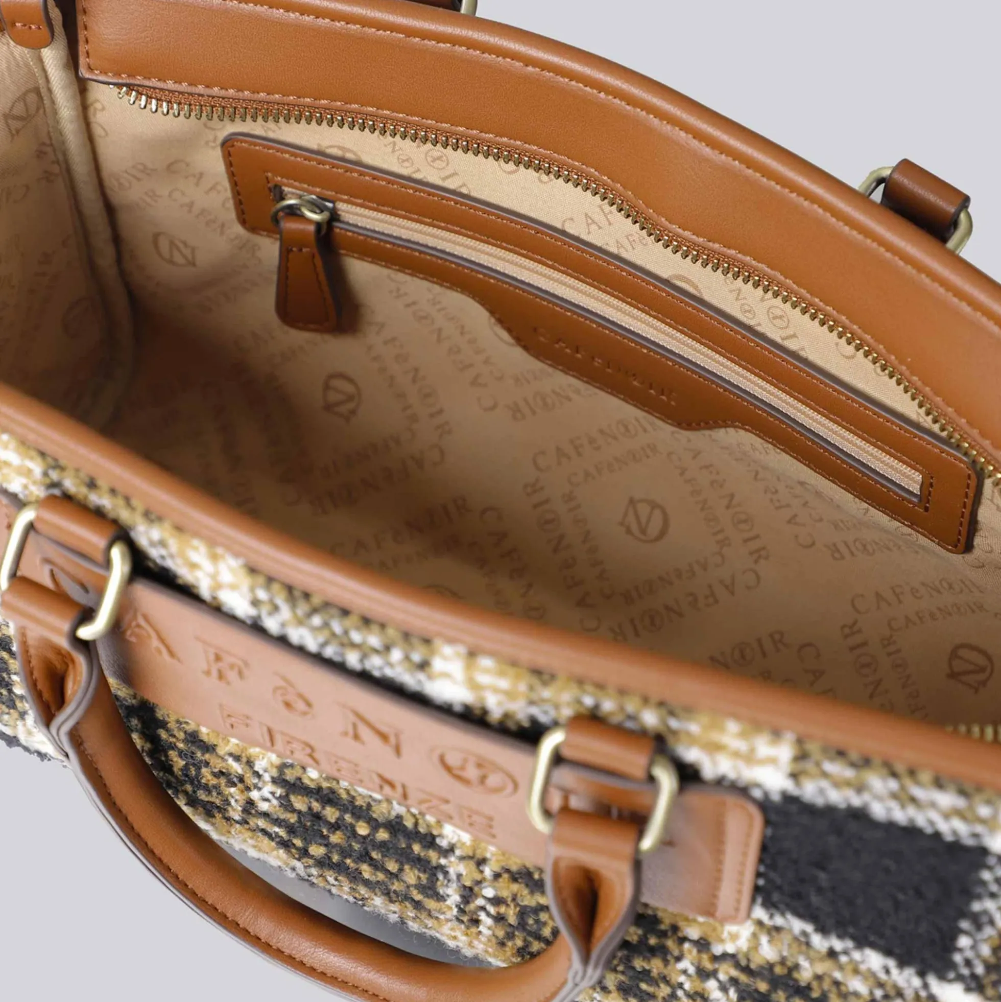 Minibag CafèNoir NQ0926 in tessuto tartan