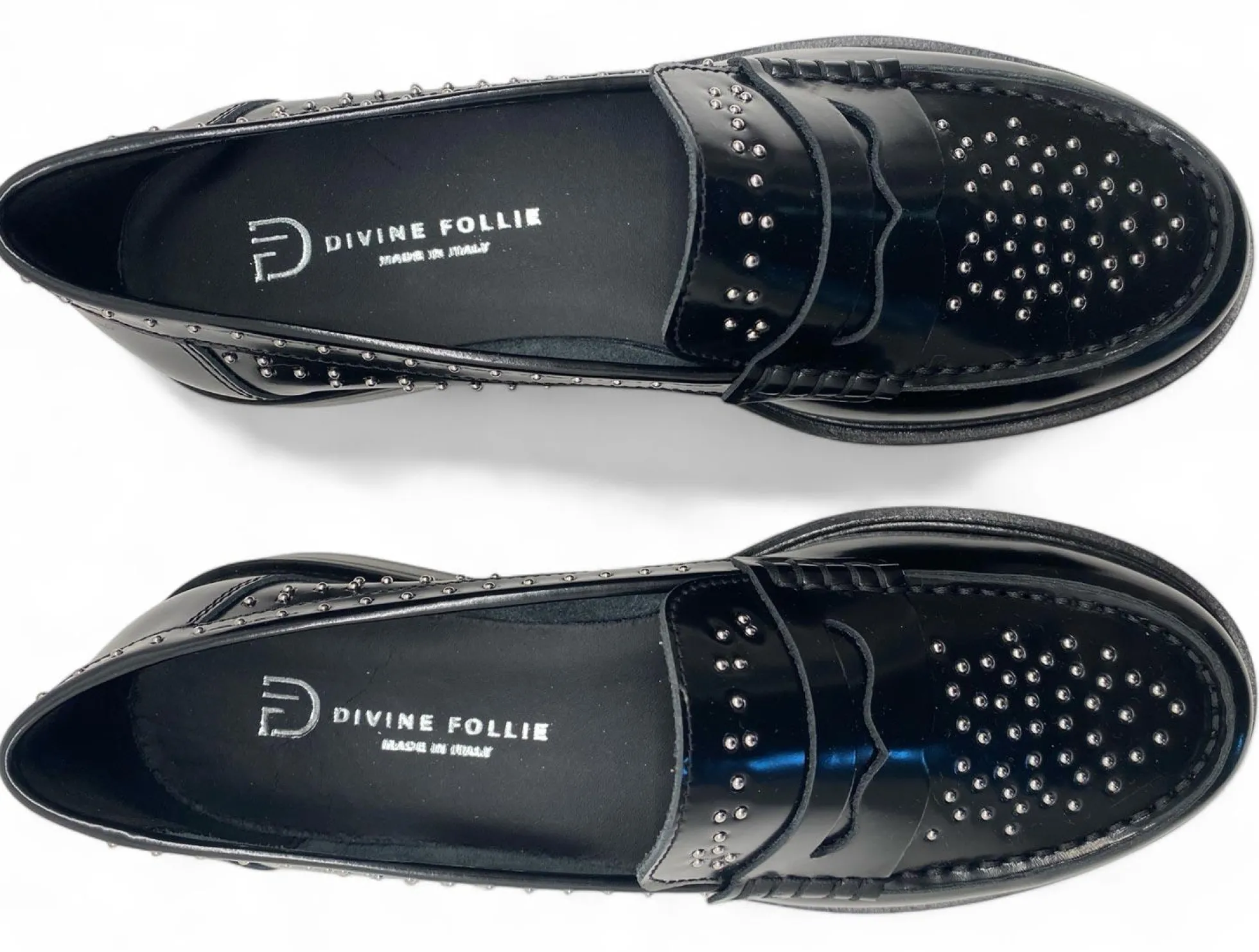Mocassini Divine Follie N252S scarpe con micro borchie