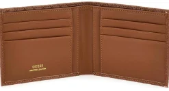 Portafoglio Guess "Calabria" FlatBillfold in pelle marrone