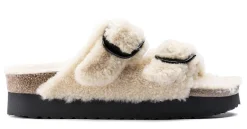 Sandali Arizona Plateau Big Buckle Teddy Beige Papillio by Birkenstock 1017642