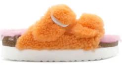 Sandali Arizona Plateau Big Buckle Teddy papaya/rosa Papillio by Birkenstock 1025276