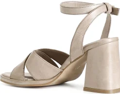 Sandali CafèNoir LM1042 scarpe donna in pelle grigio pietra