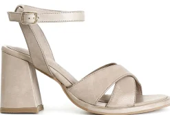 Sandali CafèNoir LM1042 scarpe donna in pelle grigio pietra