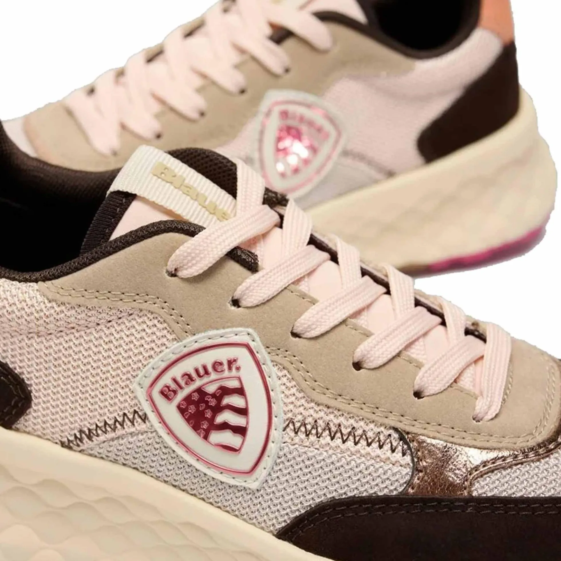 Sneaker Blauer LYNN01 donna marrone/fuxia