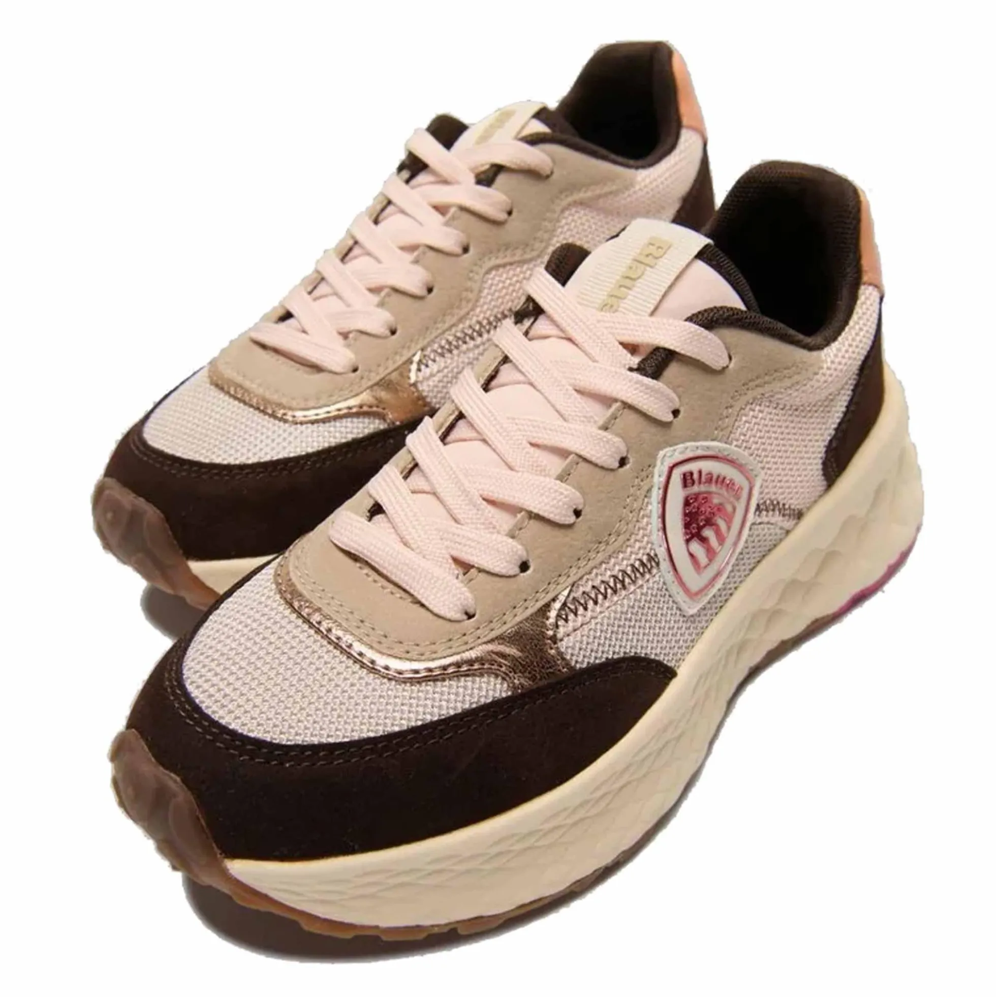 Sneaker Blauer LYNN01 donna marrone/fuxia