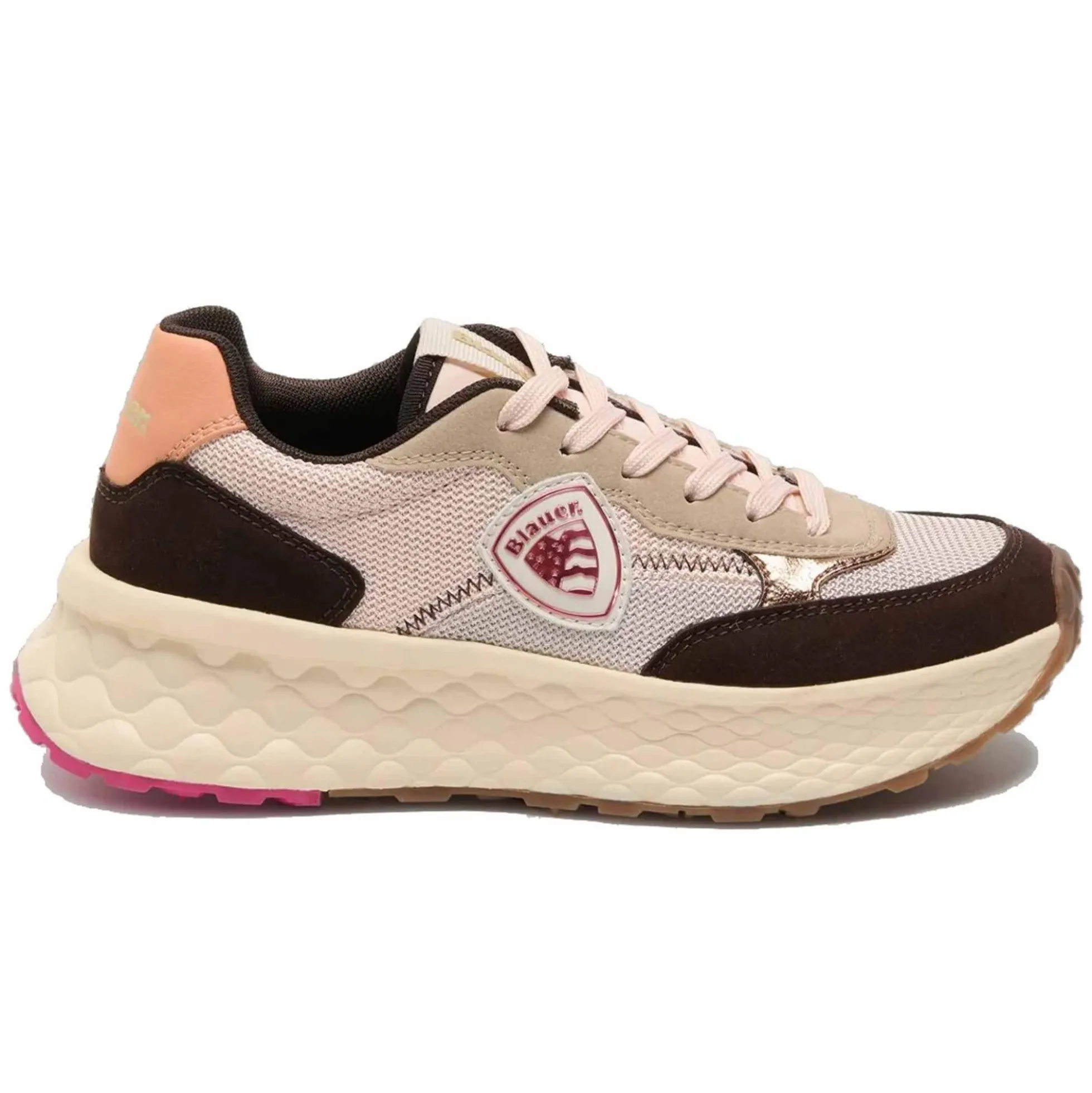Sneaker Blauer LYNN01 donna marrone/fuxia