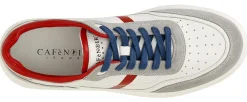 Sneakers CafèNoir PV1102 scarpe uomo pelle bianca/rosso