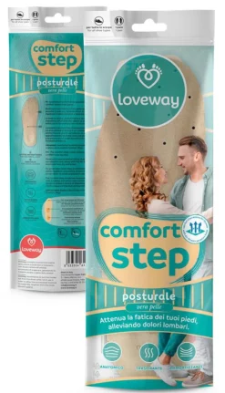 Soletta anatomica "COMFORT STEP" anatomiche posturali, con unarco plantare rialzato