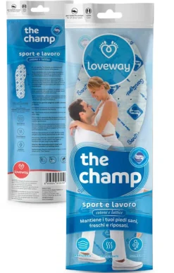 Soletta anatomica "THE CHAMP" indicata per le scarpe sportive.